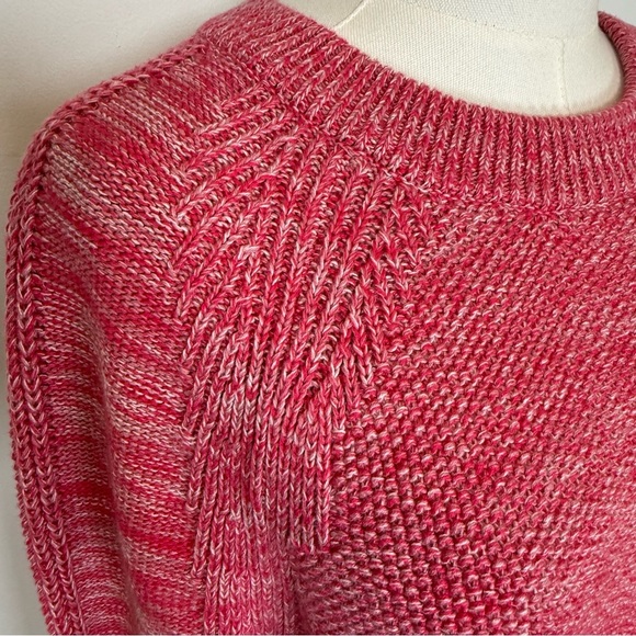GAP 100% Cotton Misty Rose Marled Sweater Split Hem Women’s Size Medium - Picture 7 of 9